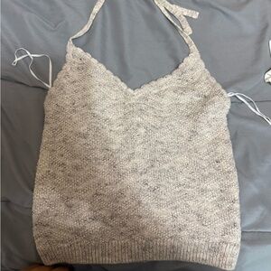 Knit halter crop top